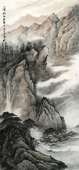 王鸣荣作品7《一潭秋水半屏山》