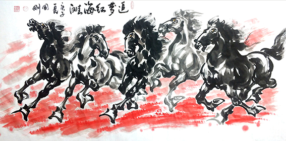10潘国刚作品《追梦红海滩》