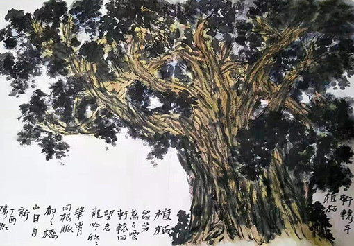《轩辕手植柏》180X75cm