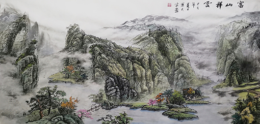 肖天宝作品《富山祥云》