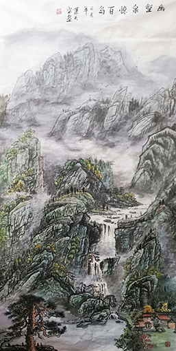 肖天宝作品《幽壑泉惊百鸟》