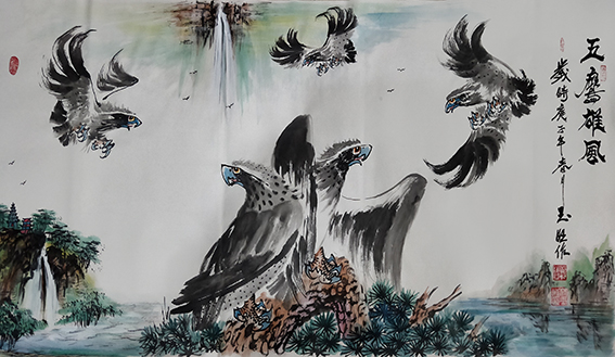 杨玉旺作品《五鹰雄风》
