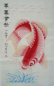 程旭东作品1《年年有余》135×70cm