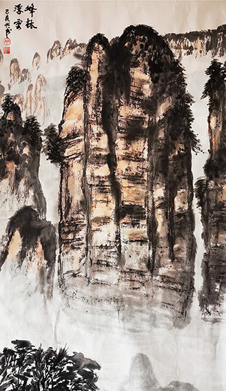 胡兴书作品4《峰林浮云》