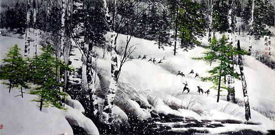 傅东明作品10《斗雪》