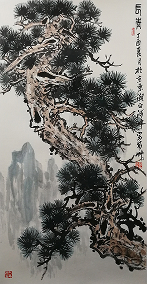 魏宗安作品11《长青》68X136cm