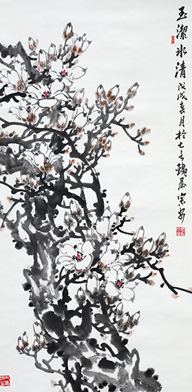 魏宗安作品14《玉洁冰清》68x136cm