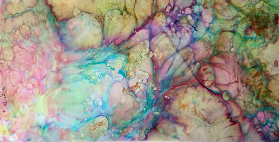 沈志斌作品10《花溪》规格：规格：125×260cm