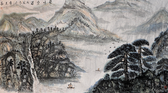 李英华作品13《飞峰叠瀑》