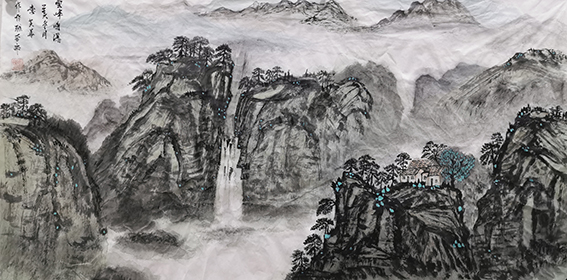 李英华作品9《雲峰鸣瀑》
