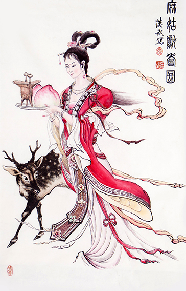 熊汉武作品10《麻姑献寿图》