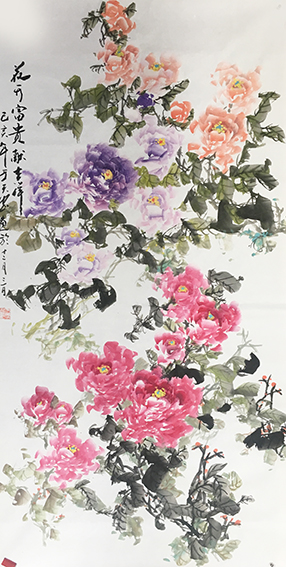 于天忠作品18《花开富贵献吉祥》