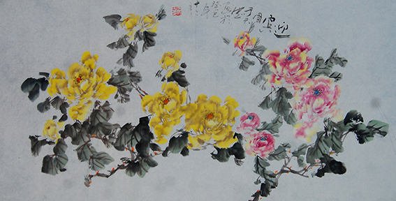 于天忠作品9《迎宾图》