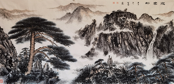 胡宝成作品《迎客松》