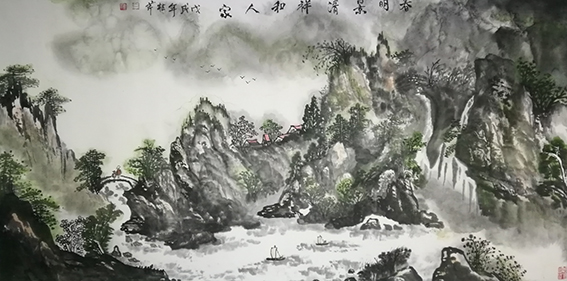白桂芹作品15《春明景清祥和人家》
