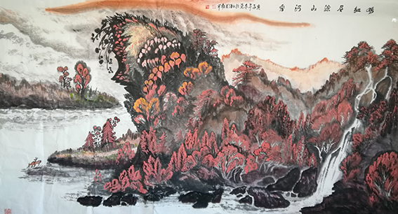 白桂芹作品16《嫣红尽染山河秀》