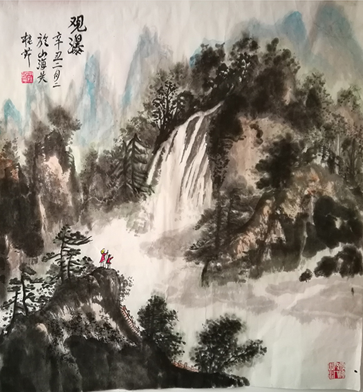 白桂芹作品2《观瀑》