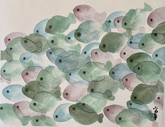 林富章作品《有余》48x59cm