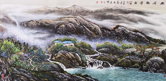安茂水作品《幽谷龙潭图》