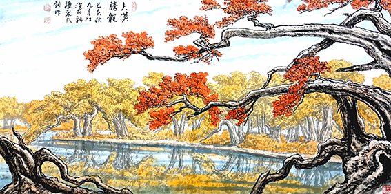 江治安作品《大漠腾龙》