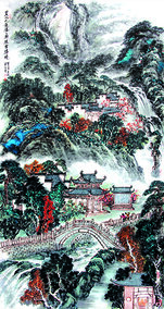 萧辅文作品5《黄山九龙瀑景区》