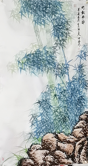 胡中堂作品17《竹报平安》