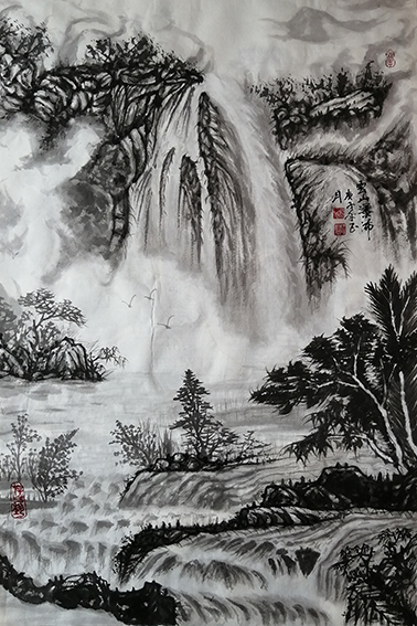 李瑞强作品10《雲山瀑布》