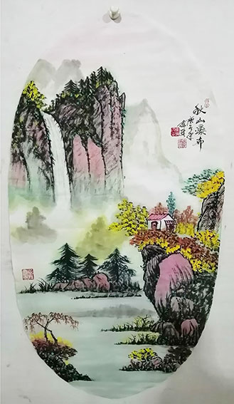 李瑞强作品4《秋山瀑布》