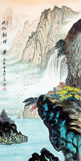 李瑞强作品7《峡江朝晖》