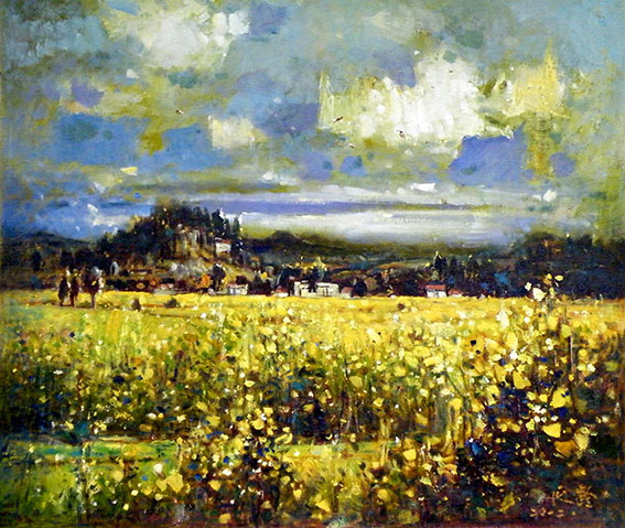 苏延龄作品《油菜花香》规格：76x66cm