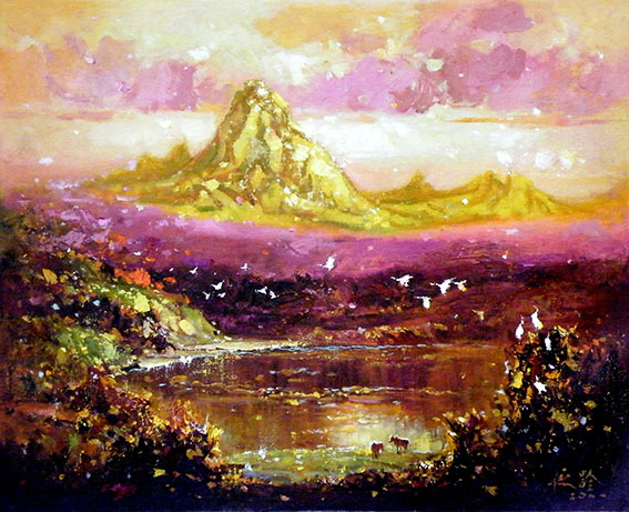 苏延龄作品《紫气东来》规格：75x60cm
