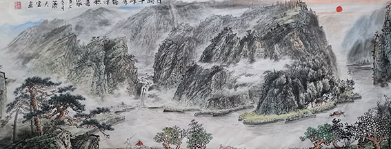 肖天宝作品6《日映千峰秀福泽积善家》