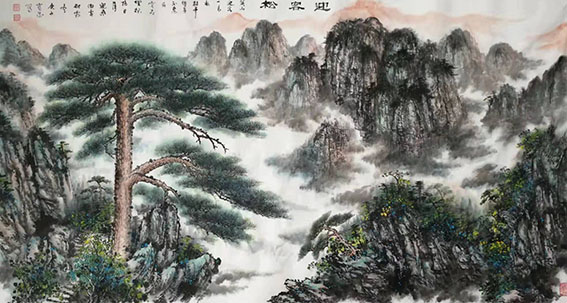 胡宝成作品《迎客松》
