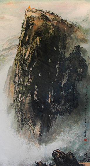 林栩作品3《普贤道场峨眉山》指画