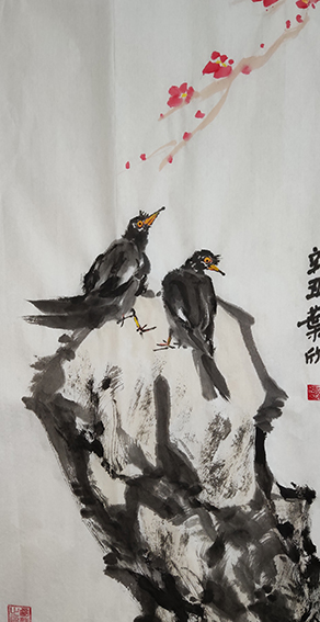 叶欣作品7《梅花八哥》