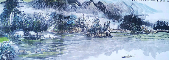 袁陆华作品15《江山胜景》（凤凰湖公园写生）