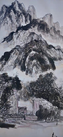 袁陆华作品5《水墨人家》