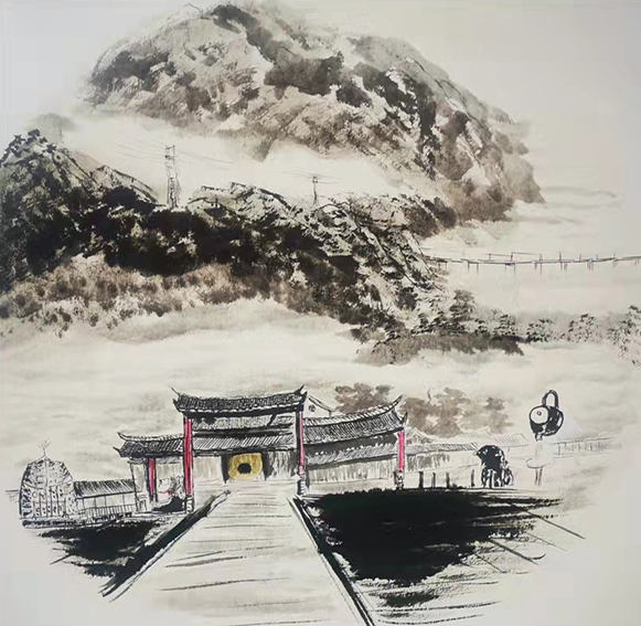 袁陆华作品9《元谋八里亭写生》