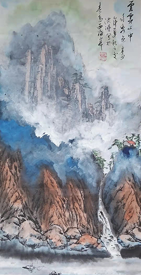张洪济作品3《云雾山中多秀色》
