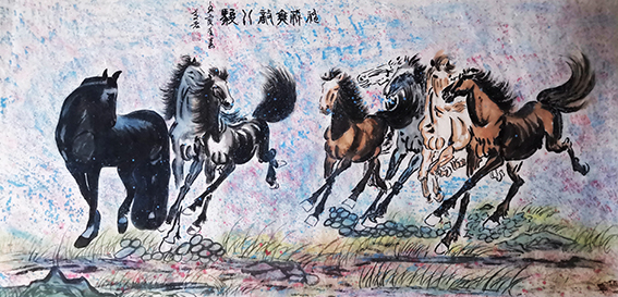 张志斌作品《神勇无敌八骏》