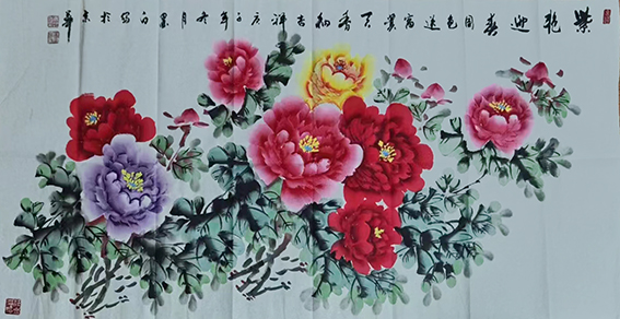 褚拴海作品13《紫艳迎春》