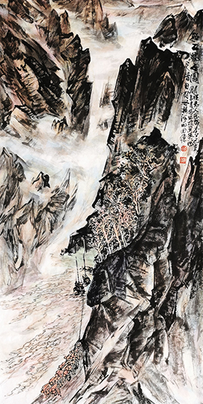 3）船工号子图139x69cm