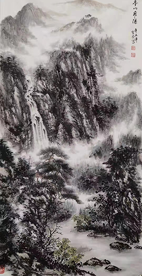 胡宝成作品2《亭山飞瀑》