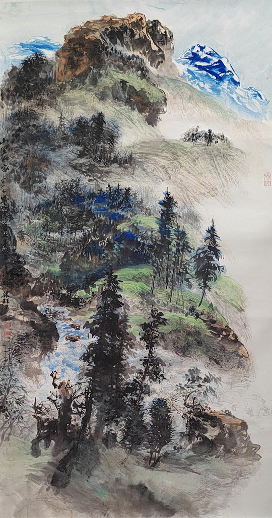 梁桂才作品《山里人家》