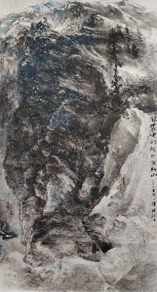 梁桂才作品《银装中的阿尔卑斯山》