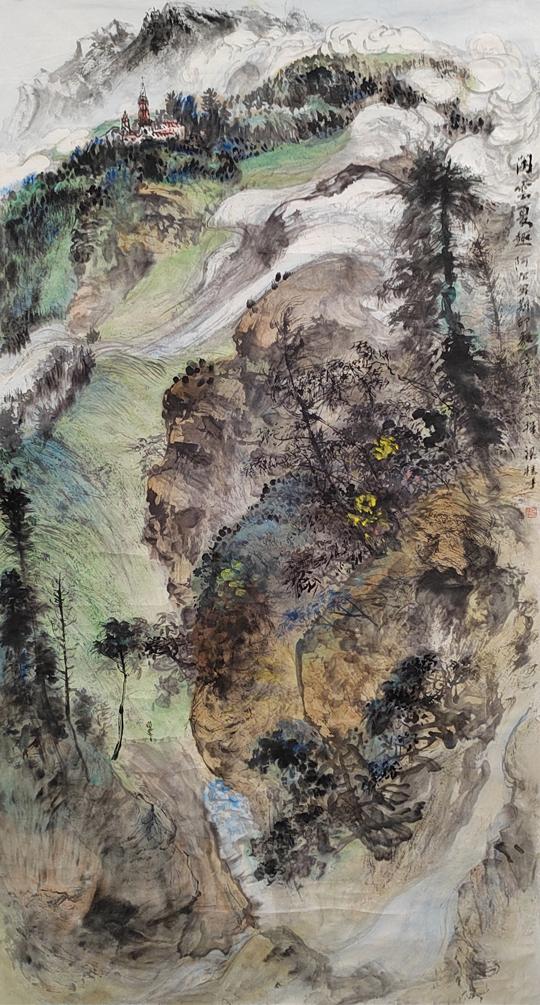 梁桂才作品《闲云夏趣》