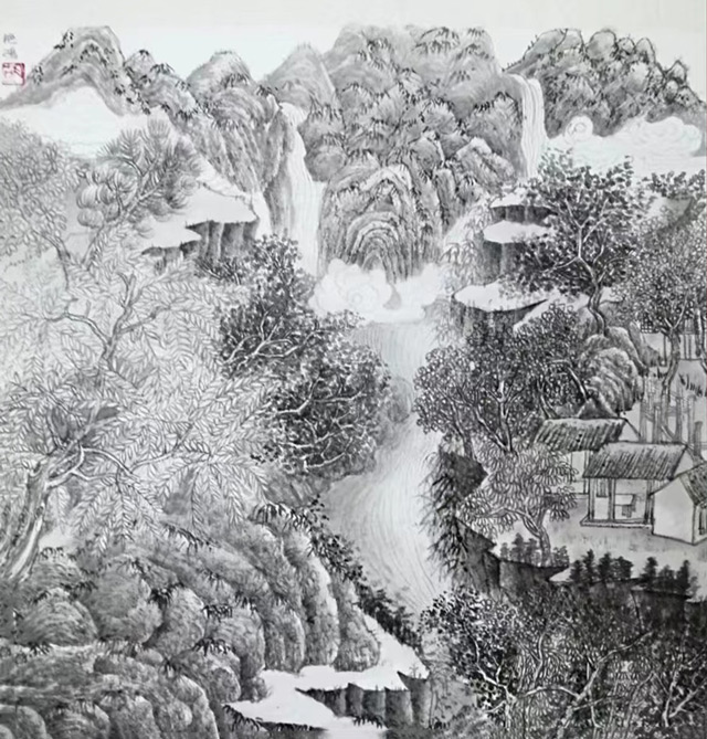 胡艳鸿作品《林泉雅筑》