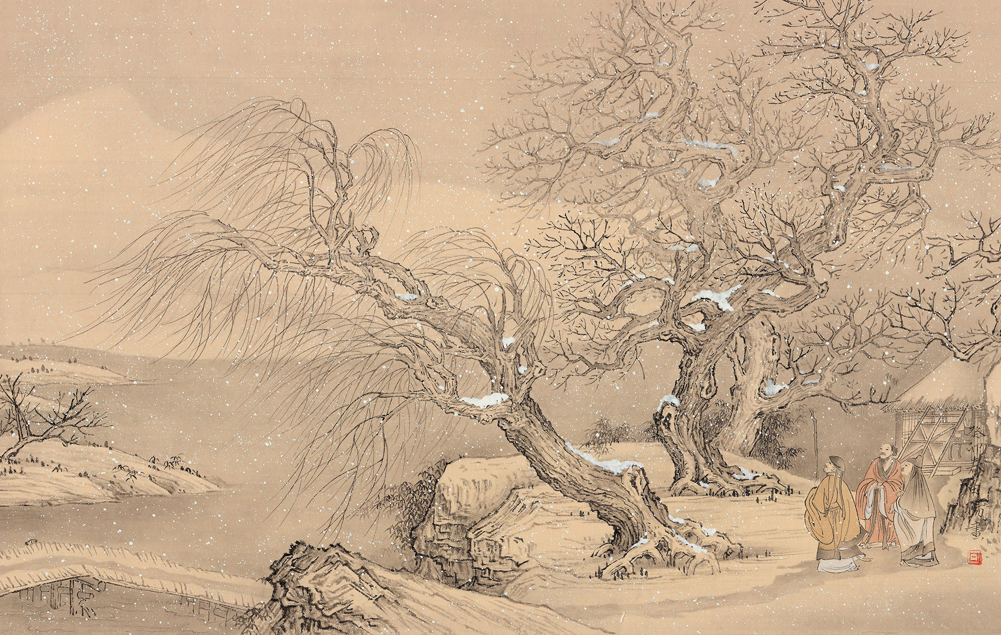 踏雪访友图65×40