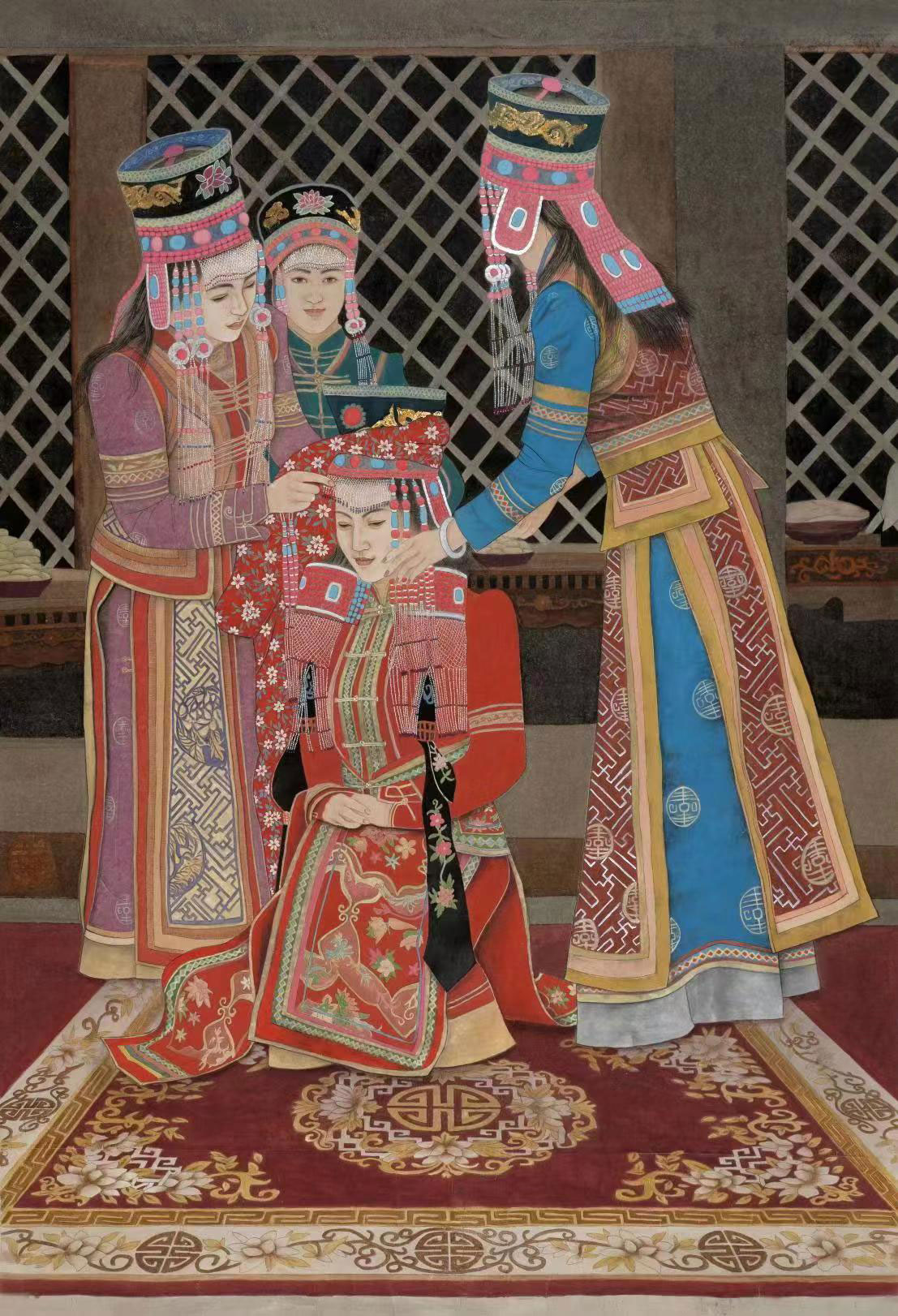 《蒙古新娘》217cm×148cm