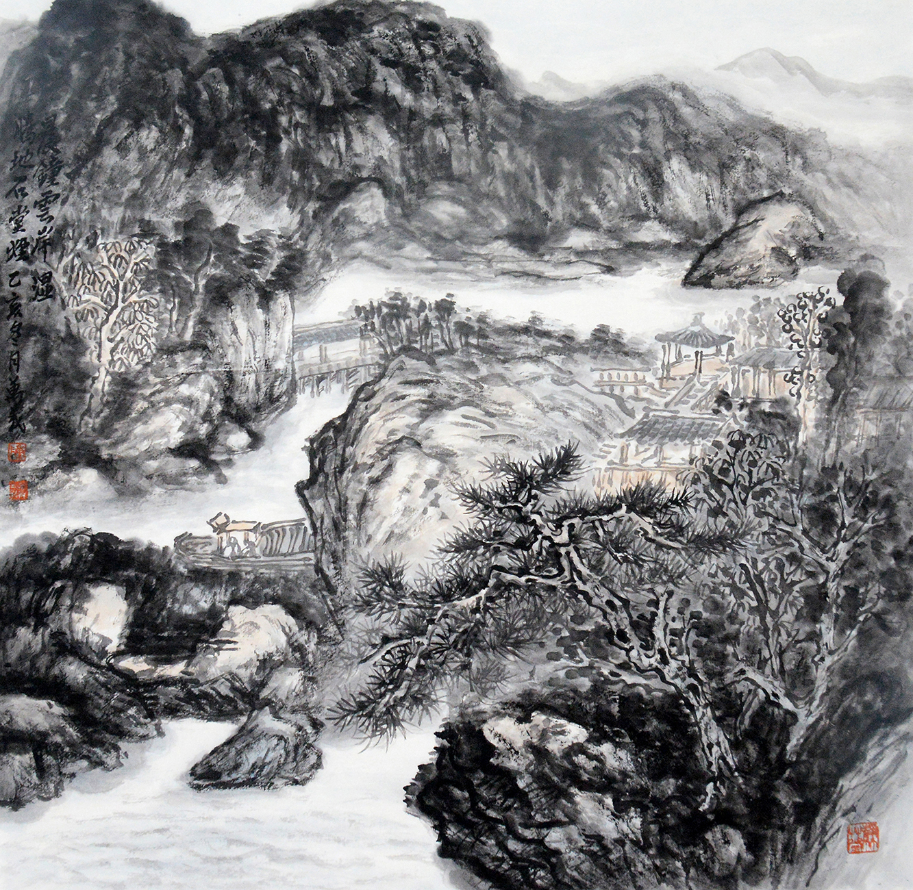 晨钟云岸湿97x97cm